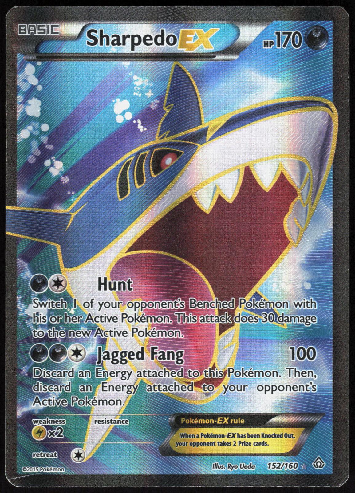 SHARPEDO EX 152/160 PRIMAL CLASH POKEMON ULTRA RARE HOLO LP