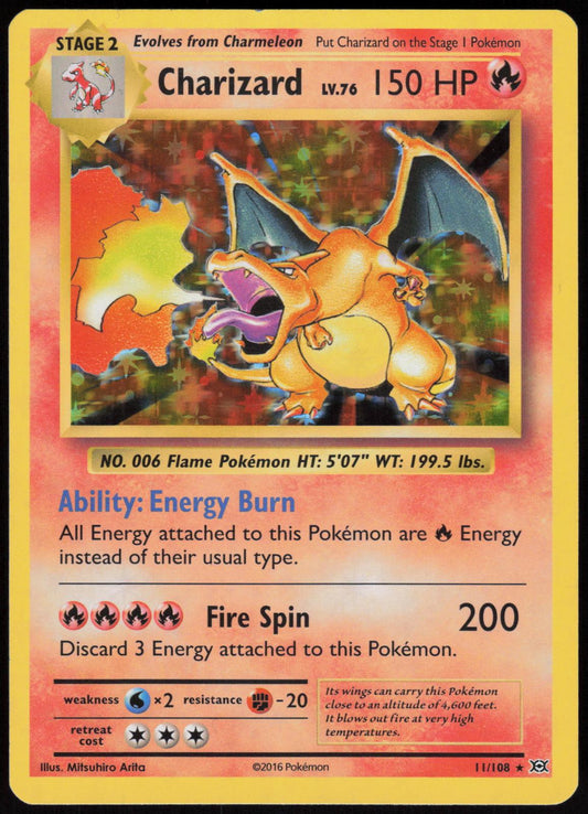 CHARIZARD 11/108 EVOLUTIONS POKEMON RARE HOLO LP