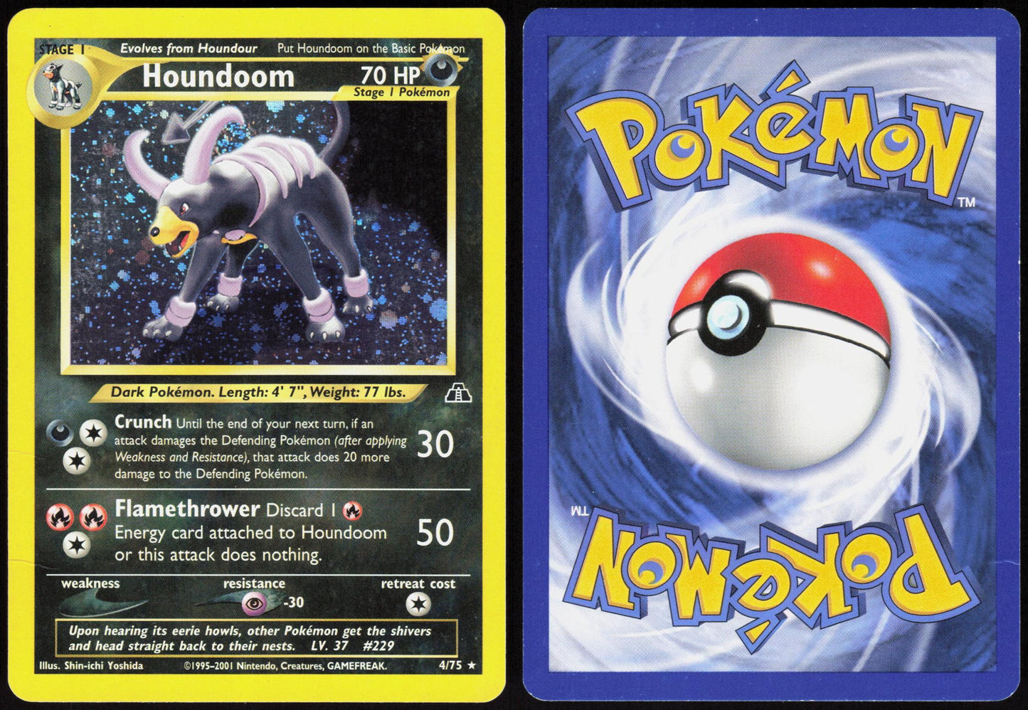 HOUNDOOM 4/75 NEO DISCOVERY POKEMON RARE UNLIMITED HOLO HP
