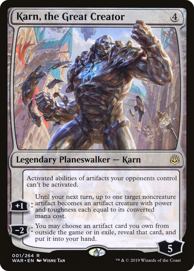MAGIC: THE GATHERING  - Karn, the Great Creator (WAR-001) - War of the Spark Foil