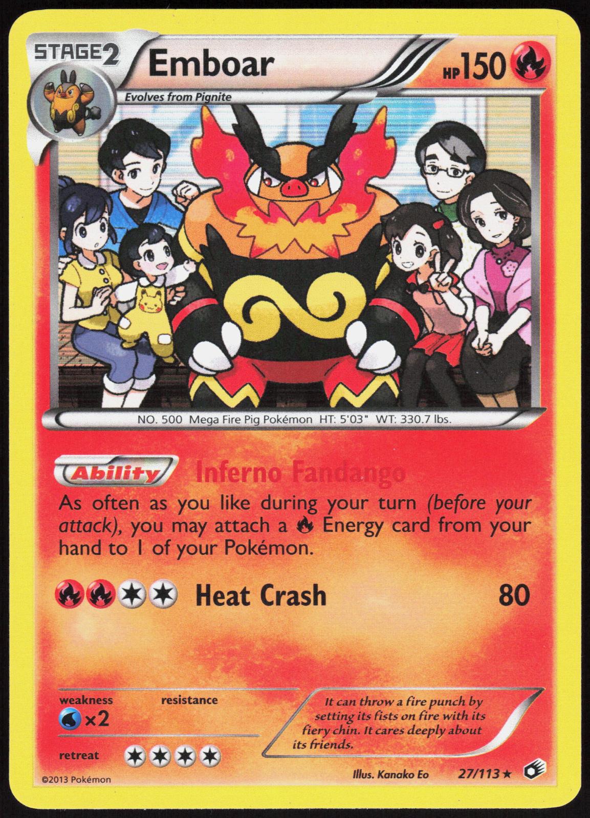 EMBOAR 27/113 LEGENDARY TREASURES POKEMON HOLO RARE MP