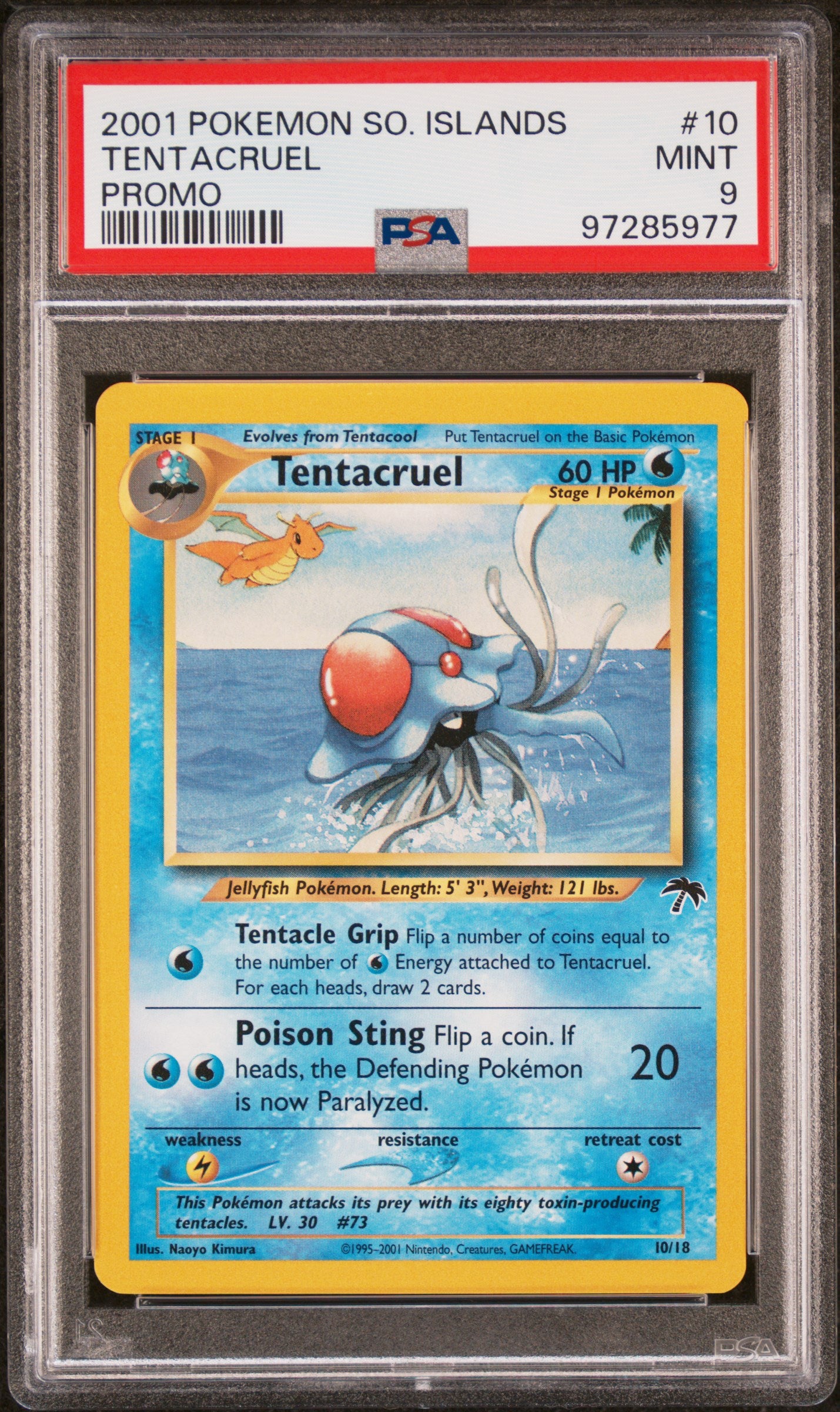 TENTACRUEL 10/18 PSA 9 SOUTHERN ISLANDS PROMO POKEMON