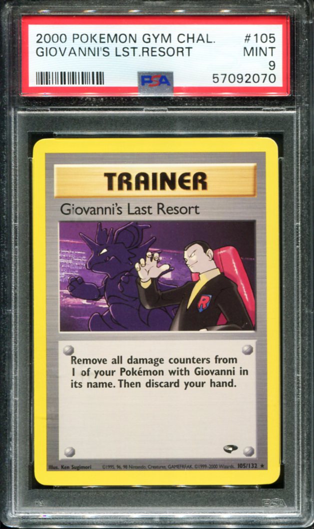 GIOVANNI'S LAST RESORT 105/132 PSA 9 GYM CHALLENGE POKEMON