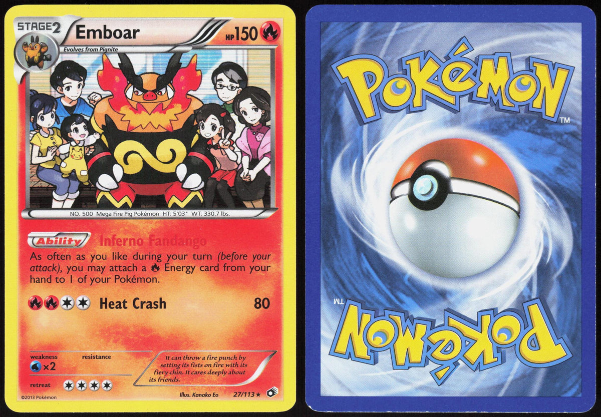 EMBOAR 27/113 LEGENDARY TREASURES POKEMON HOLO RARE MP