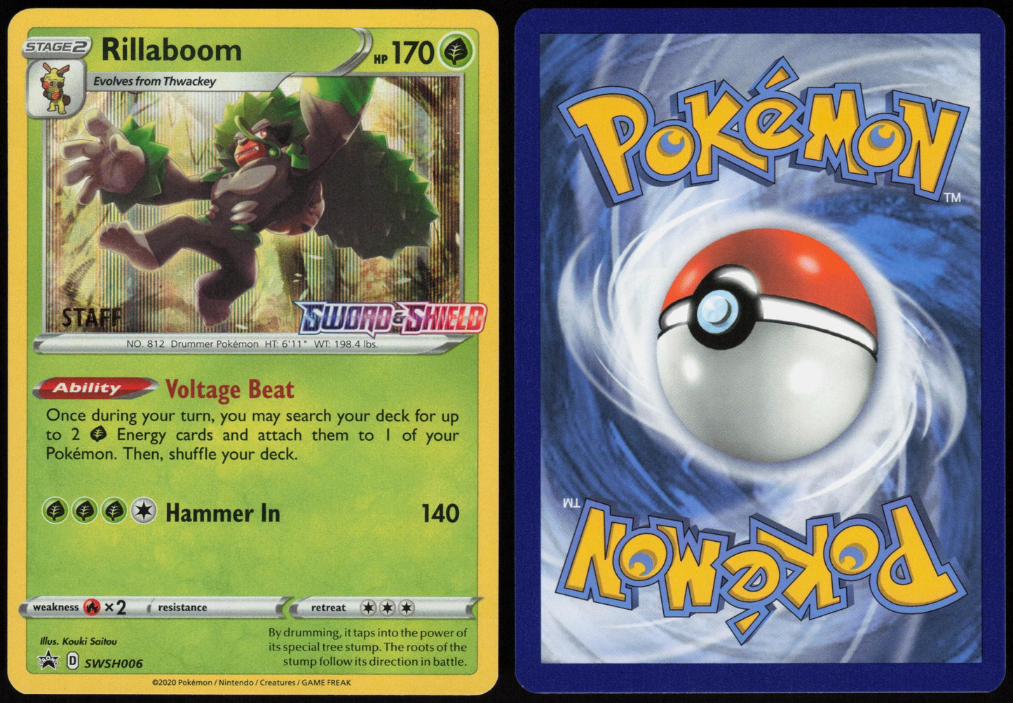 RILLABOOM (PRERELEASE) [STAFF] SWSH006 SWORD & SHIELD PROMO POKEMON HOLO NM