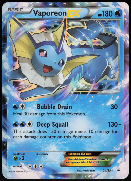 VAPOREON EX 24/83 GENERATIONS POKEMON EX RARE HOLO LP