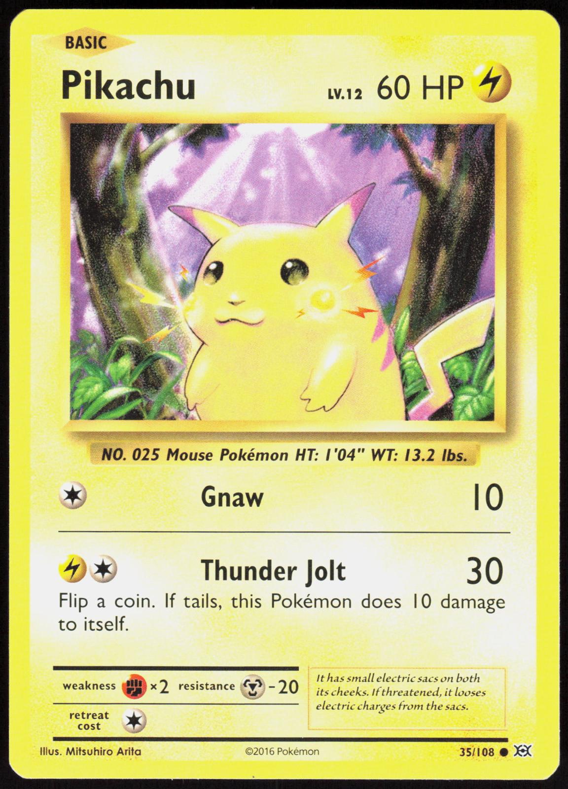 PIKACHU 35/108 EVOLUTIONS POKEMON COMMON LP