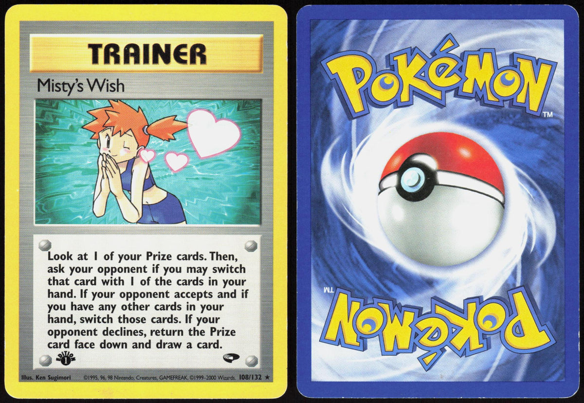 MISTY'S WISH 108/132 GYM CHALLENGE POKEMON RARE 1ST EDITION LP