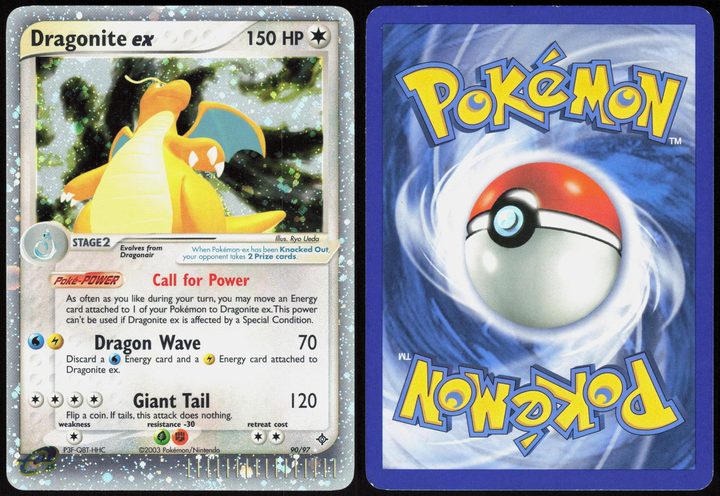 DRAGONITE EX 90/97 DRAGON POKEMON EX RARE HOLO LP