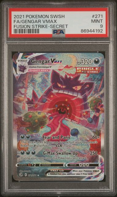 POKEMON TCG - GENGAR VMAX 271/264 POKEMON PSA 9 FUSION STRIKE SECRET RARE