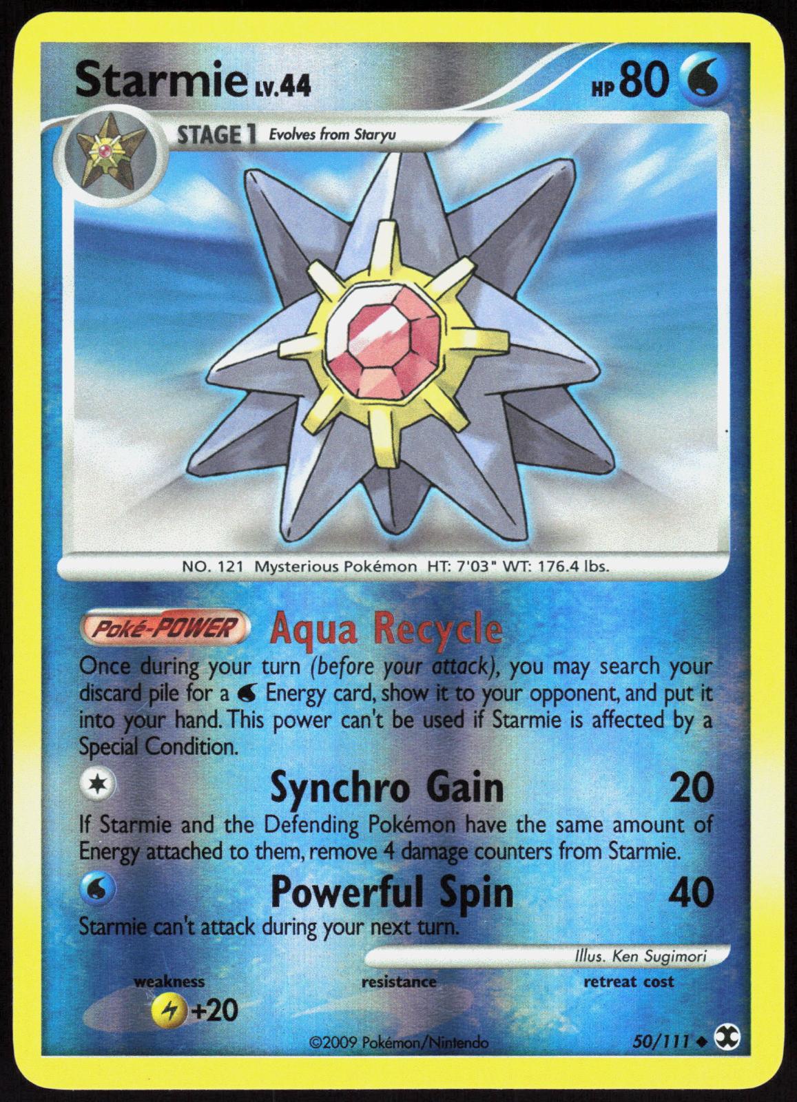 STARMIE 50/111 RISING RIVALS POKEMON UNCOMMON REVERSE HOLO LP