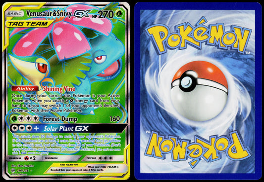 POKEMON VENUSAUR & SNIVY GX 210/236 COSMIC ECLIPSE ULTRA RARE