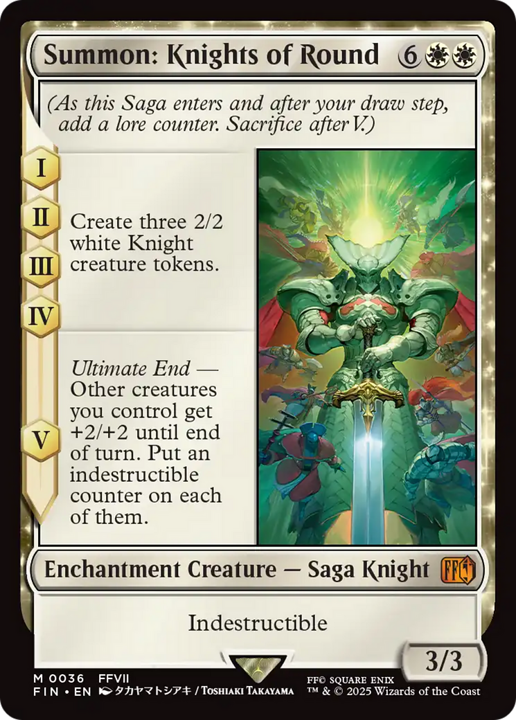 MAGIC: THE GATHERING  - Summon: Knights of Round (FIN-036) - FINAL FANTASY: (enchantment) Foil