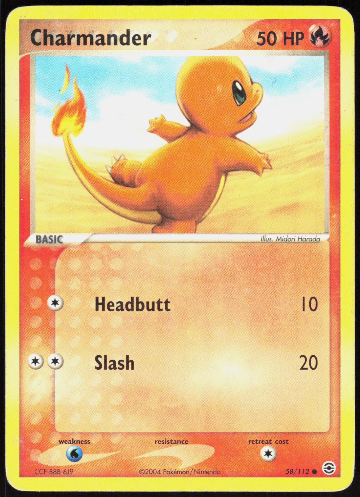 CHARMANDER 58/112 FIRERED & LEAFGREEN POKEMON COMMON HP