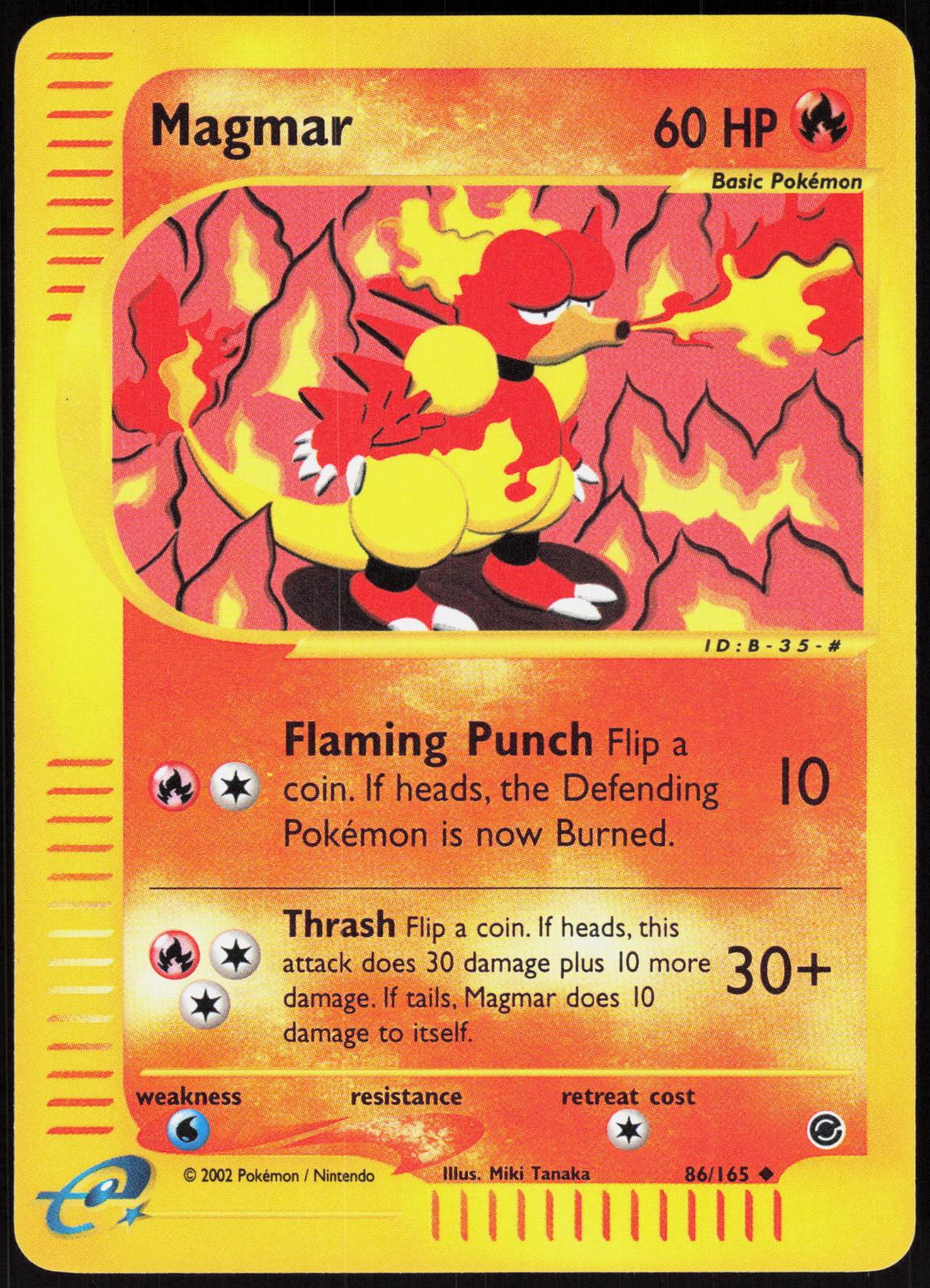 MAGMAR 86/165 EXPEDITION BASE SET POKEMON UNCOMMON REVERSE HOLO LP