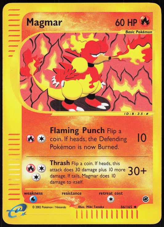 MAGMAR 86/165 EXPEDITION BASE SET POKEMON UNCOMMON REVERSE HOLO LP