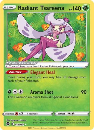 POKEMON TCG - Radiant Tsareena 016/195 SWSH12 Silver Tempest - Radiant Rare