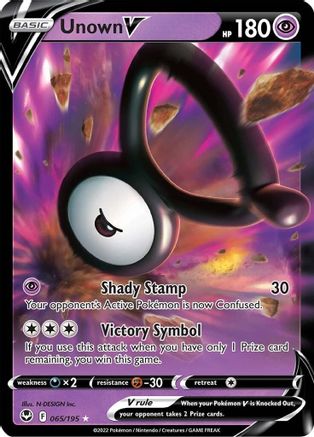 POKEMON TCG - Unown V 065 SWSH12 Silver Tempest - Ultra Rare