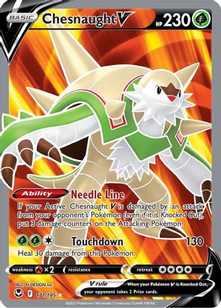 POKEMON TCG - Chesnaught V (Full Art) 171/195 SWSH12 Silver Tempest - Ultra Rare