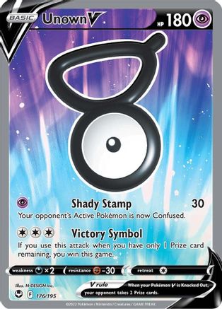 POKEMON TCG - Unown V (Full Art) 176/195 SWSH12 Silver Tempest - Ultra Rare