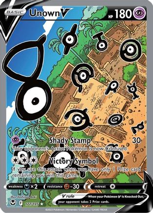 POKEMON TCG - Unown V (Alternate Full Art) 177/195 SWSH12 Silver Tempest - Ultra Rare