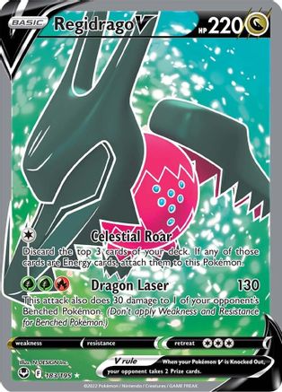 POKEMON TCG - Regidrago V (Full Art) 183/195 SWSH12 Silver Tempest - Ultra Rare