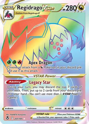 POKEMON TCG - Regidrago VSTAR (Secret) 201/195 SWSH12 Silver Tempest - Secret Rare