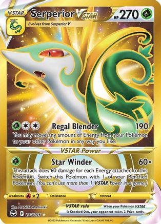 POKEMON TCG - Serperior VSTAR (Secret) (210) 210/195 SWSH12 Silver Tempest - Secret Rare