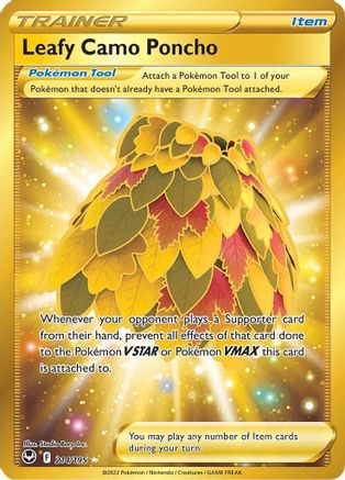 POKEMON TCG - Leafy Camo Poncho (Secret) 214/195 SWSH12 Silver Tempest - Secret Rare