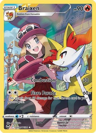POKEMON TCG - Braixen TG01/TG30 SWSH12 Silver Tempest Trainer Gallery - Ultra Rare
