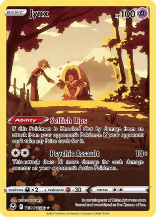 POKEMON TCG - Jynx TG04/TG30 SWSH12 Silver Tempest Trainer Gallery - Ultra Rare