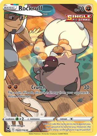 POKEMON TCG - Rockruff TG07/TG30 SWSH12 Silver Tempest Trainer Gallery - Ultra Rare
