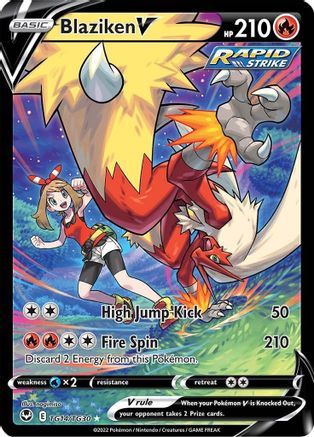 POKEMON TCG - Blaziken V TG14/TG30 SWSH12 Silver Tempest Trainer Gallery - Ultra Rare