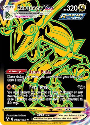 POKEMON TCG - Rayquaza VMAX (Secret) TG29/TG30 SWSH12 Silver Tempest Trainer Gallery - Secret Rare