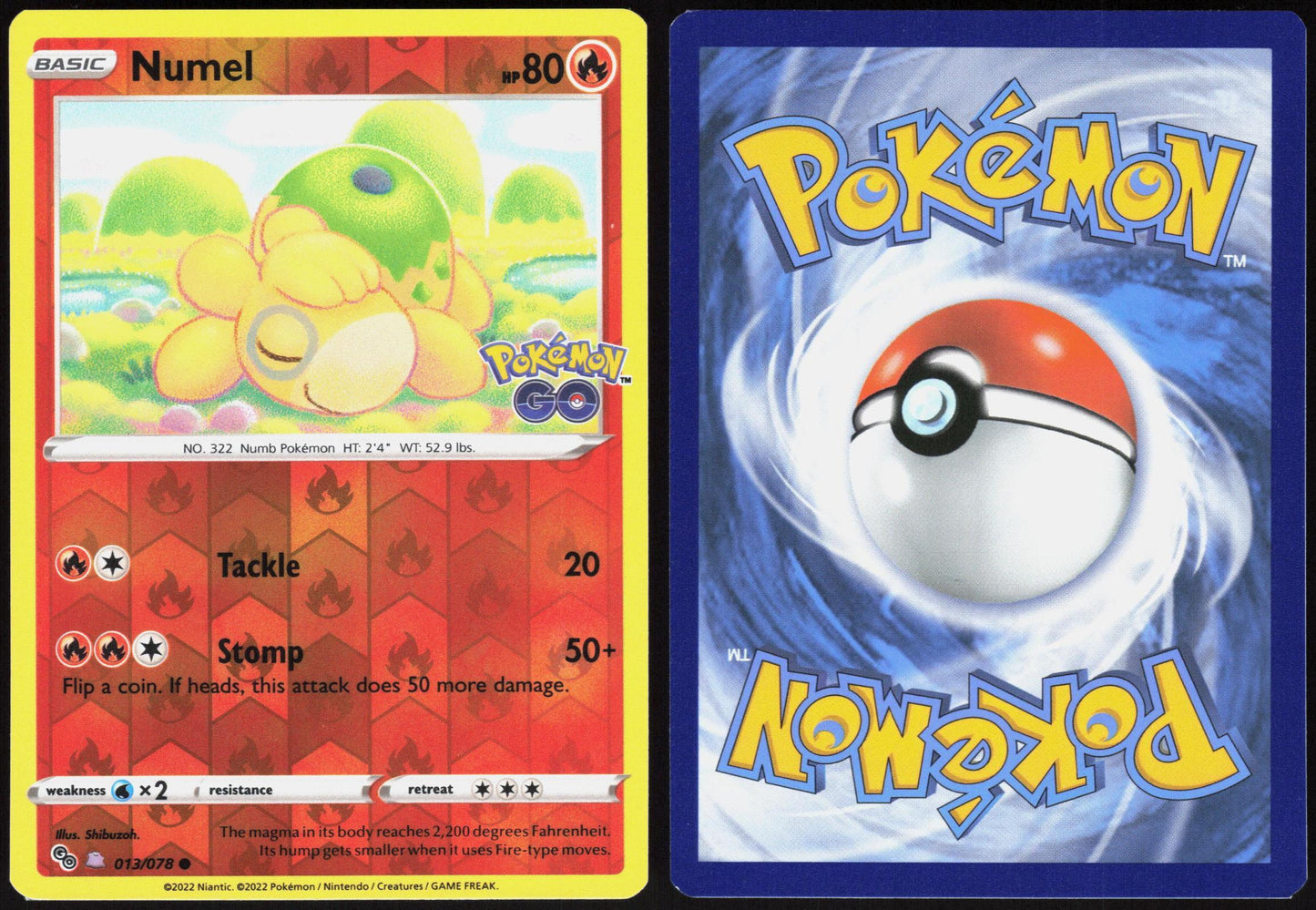 NUMEL (PEELABLE DITTO) 013/078 POKEMON GO POKEMON COMMON NM