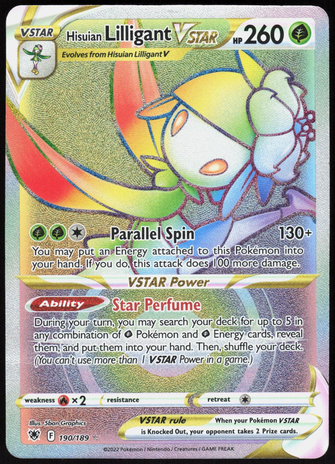 HISUIAN LILLIGANT VSTAR 190/189 ASTRAL RADIANCE POKEMON RAINBOW RARE HOLO MP