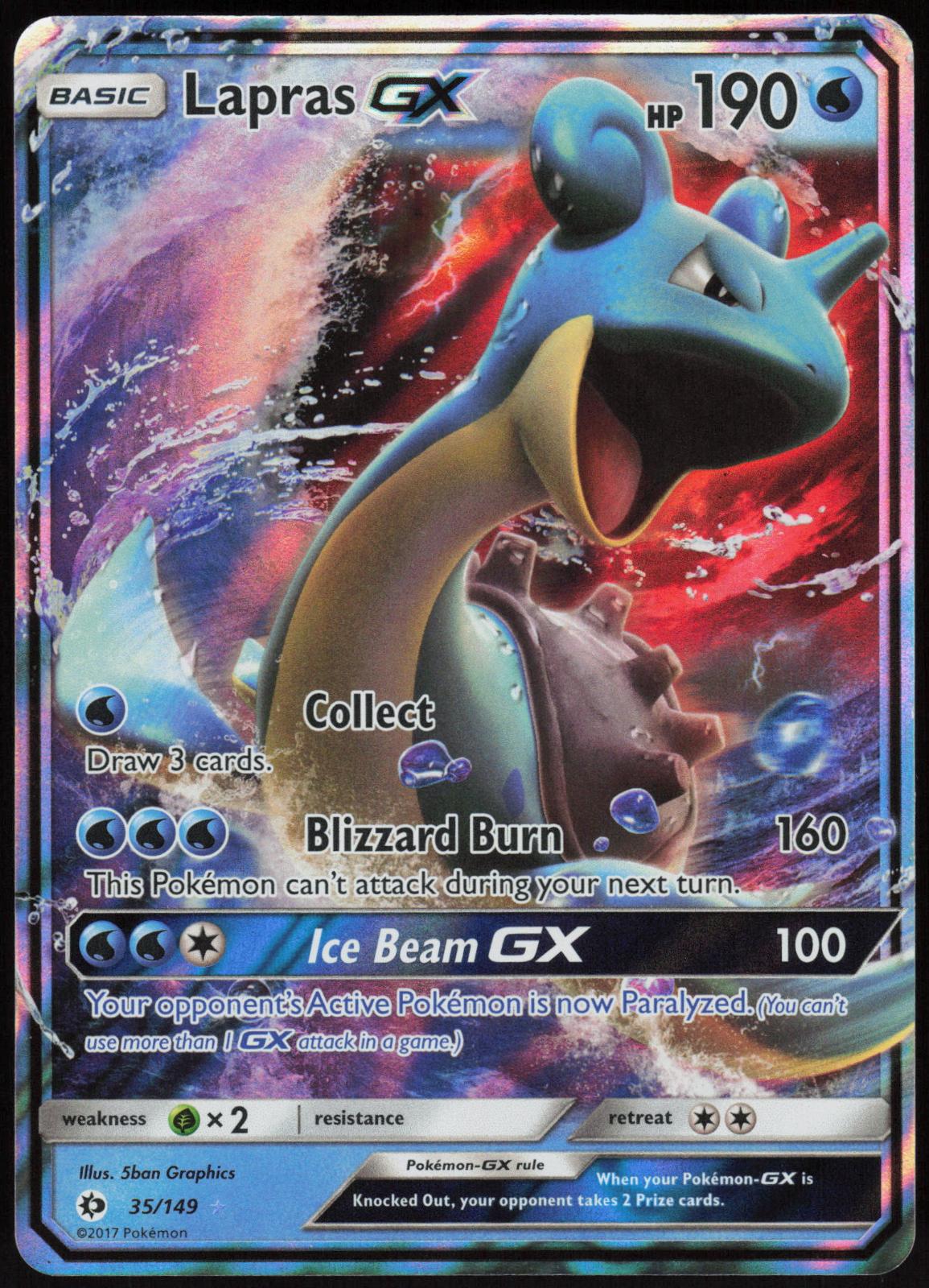 LAPRAS GX 35/149 SM BASE SET POKEMON ULTRA RARE HOLO LP