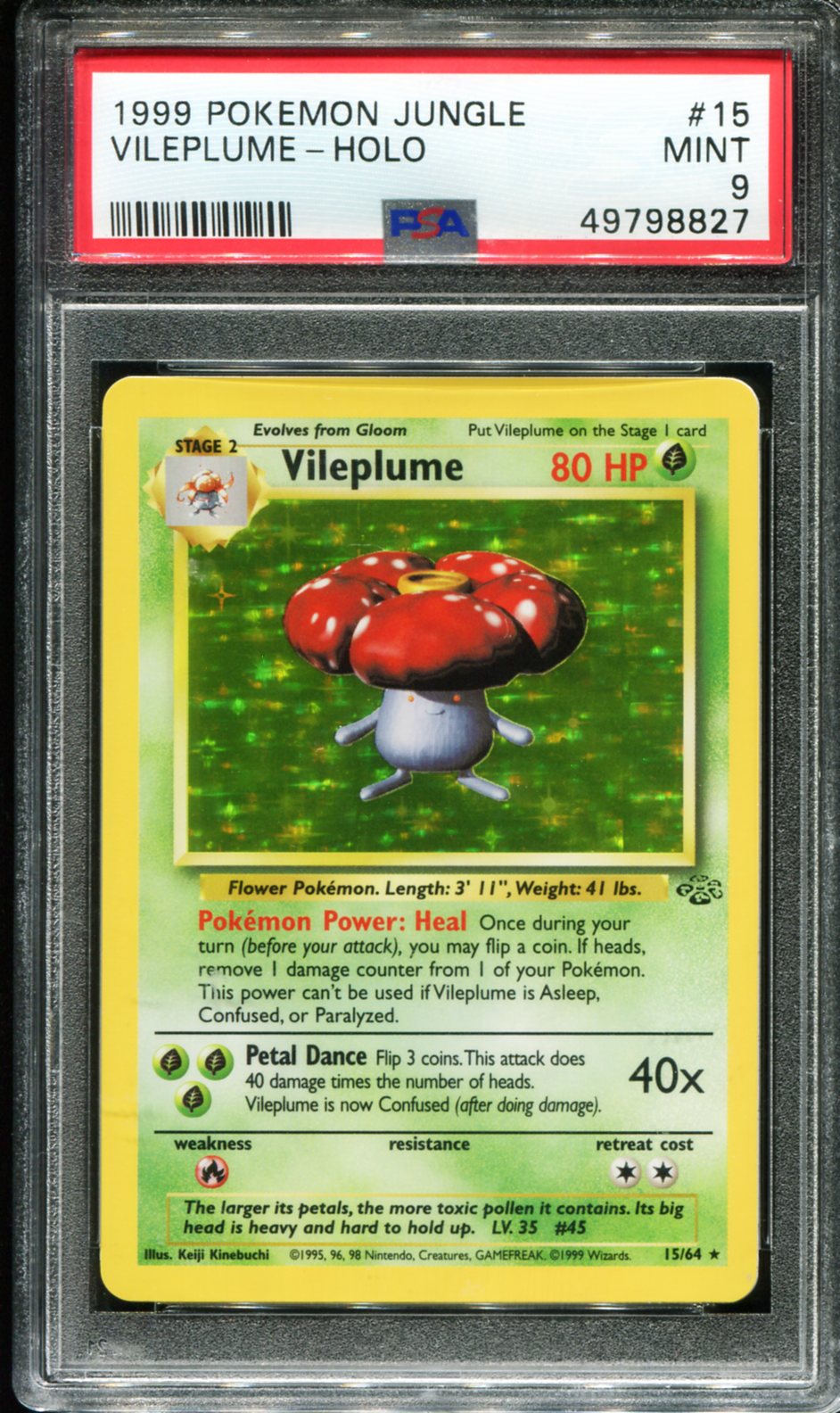 VILEPLUME HOLO 15/64 PSA 9 JUNGLE POKEMON