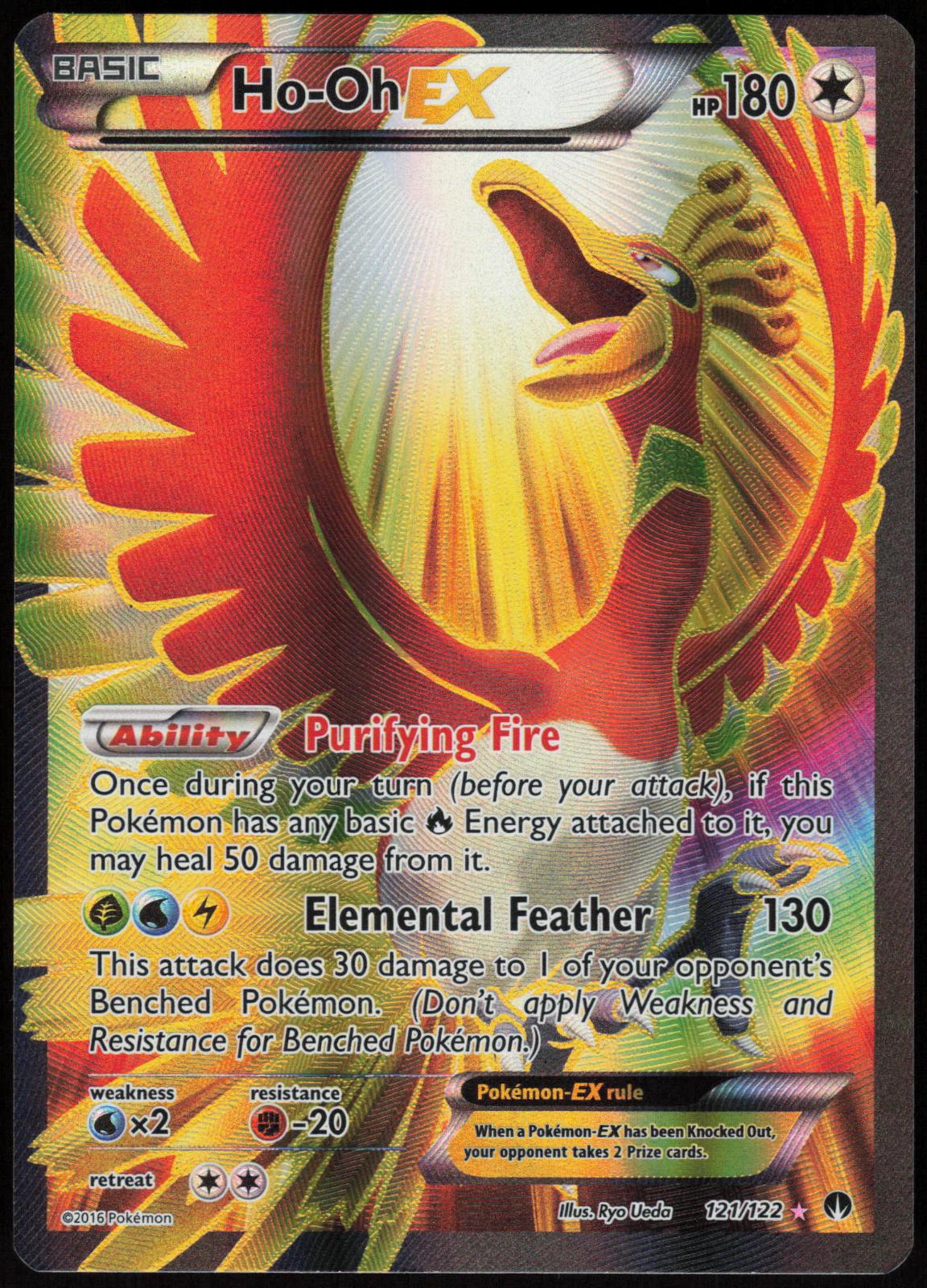 HO-OH EX 121/122 BREAKPOINT POKEMON ULTRA RARE HOLO LP