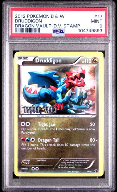 POKEMON TCG - DRUDDIGON 17/20 POKEMON PSA 9 DRAGON VAULT STAMPED HOLO