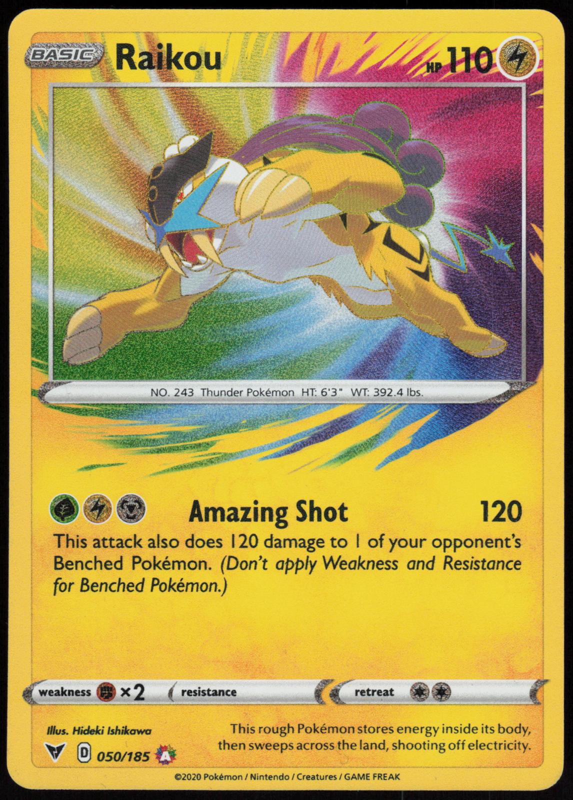RAIKOU 050/185 VIVID VOLTAGE POKEMON AMAZING RARE HOLO LP