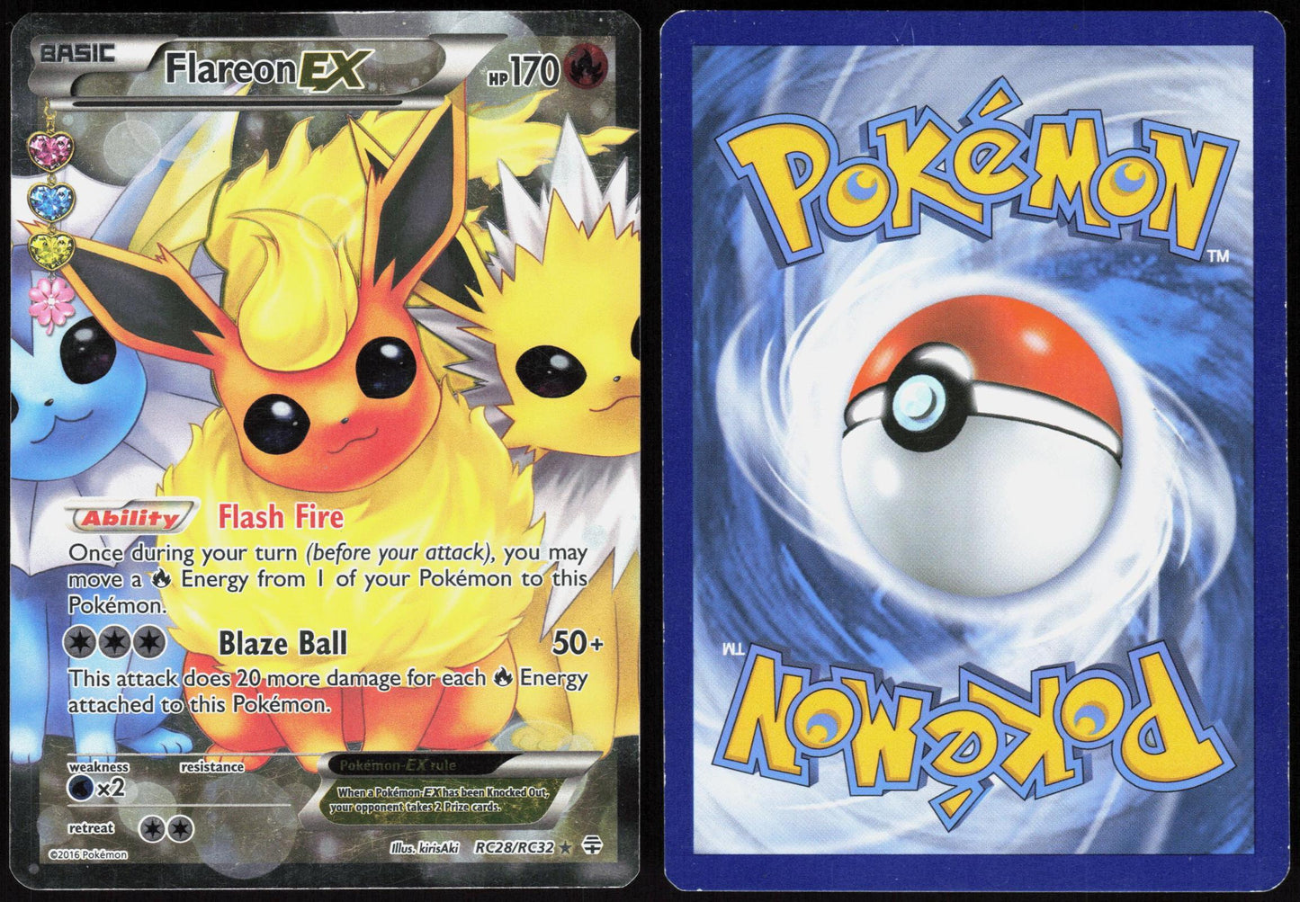 FLAREON EX RC28/RC32 GENERATIONS POKEMON ULTRA RARE LP