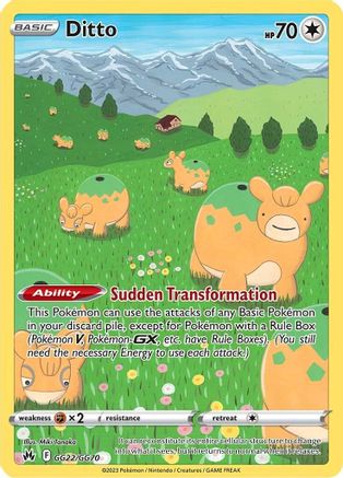 POKEMON TCG - Ditto GG22/GG70 Crown Zenith Galarian Gallery - Ultra Rare