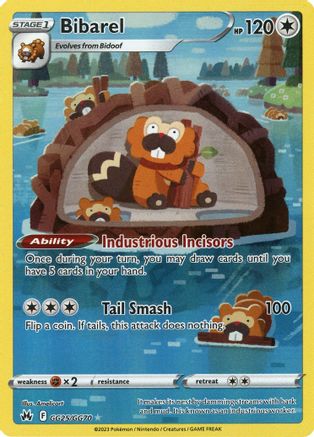 POKEMON TCG - Bibarel GG25 SWSH Crown Zenith Galarian Gallery - Ultra Rare
