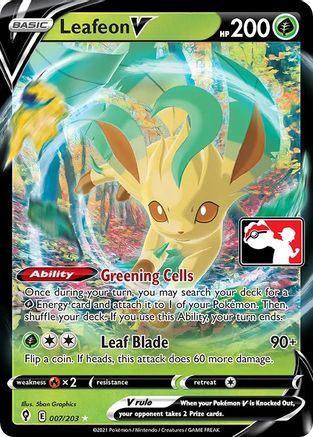 POKEMON TCG - Leafeon V/203 Prize Pack Series Cards - Ultra Rare