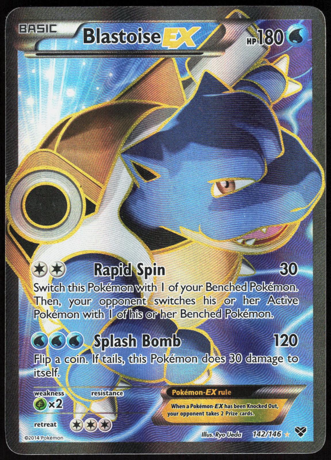 BLASTOISE EX 142/146 XY BASE SET POKEMON ULTRA RARE HOLO MP