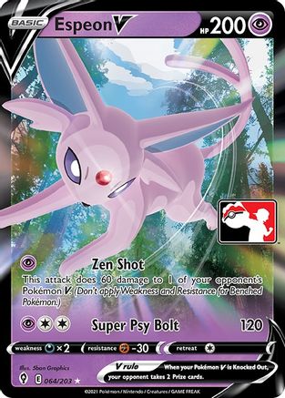 POKEMON TCG - Espeon V/203 Prize Pack Series Cards - Ultra Rare
