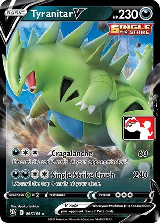 POKEMON TCG - Tyranitar V/163 Prize Pack Series Cards - Ultra Rare