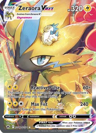 POKEMON TCG - Zeraora VMAX GG42/GG70 Crown Zenith Galarian Gallery - Ultra Rare
