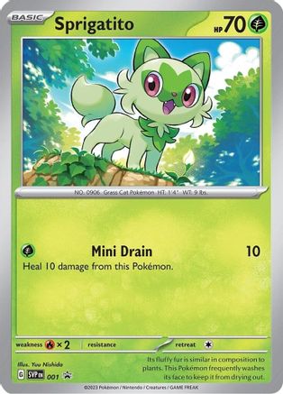POKEMON TCG - Sprigatito 001 SV Scarlet & Violet Promo Cards - Promo